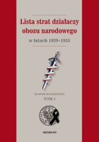 Lista strat działaczy obozu narodowego 1939-1955 Słownik biograficzny T.1 (opr.zbiorowe)
